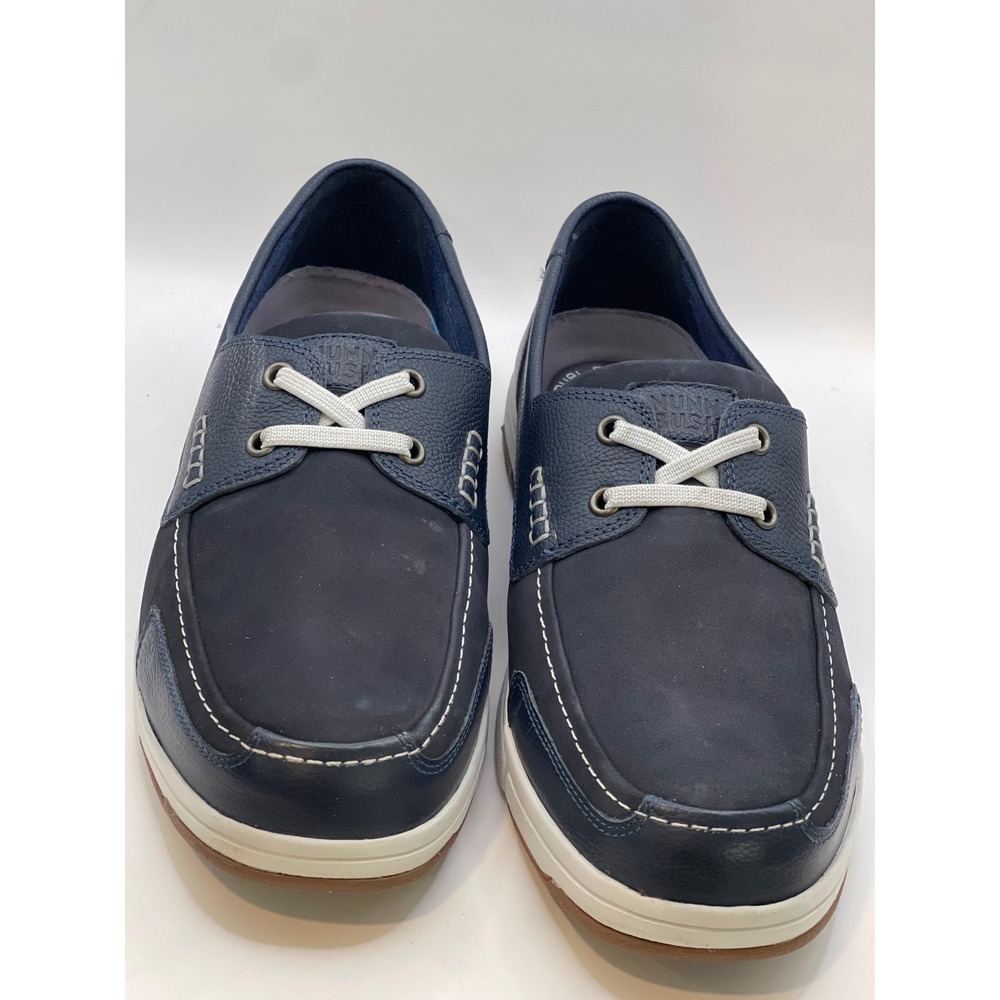 Nunn Bush Luca Moc Toe Boat Shoes Navy Multi Leather Loafers Mens 10.5